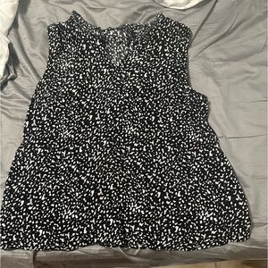 Black and white blouse from Talbots. Either Lg or xl petite.